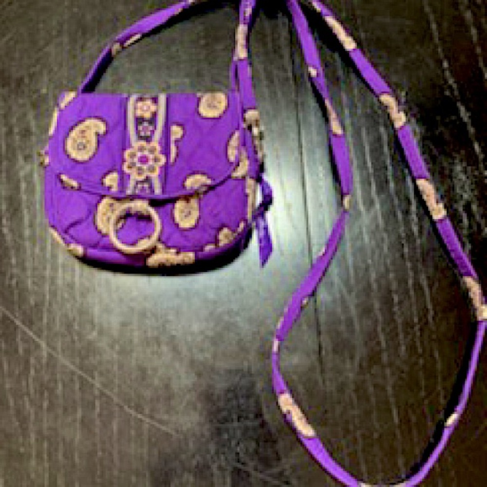 Vera Bradley Mini Saddle Up Simply Violet Adjustable Strap Handbag